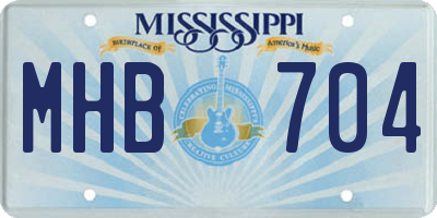 MS license plate MHB704