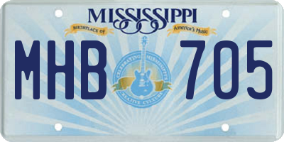 MS license plate MHB705