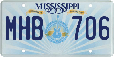 MS license plate MHB706