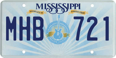 MS license plate MHB721