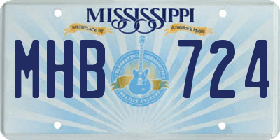 MS license plate MHB724