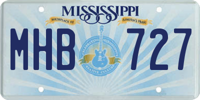MS license plate MHB727