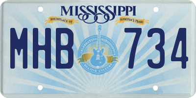 MS license plate MHB734