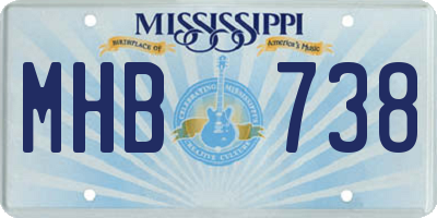 MS license plate MHB738