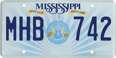 MS license plate MHB742