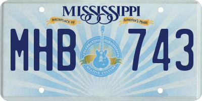 MS license plate MHB743