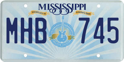 MS license plate MHB745