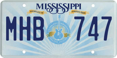 MS license plate MHB747