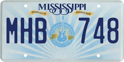 MS license plate MHB748