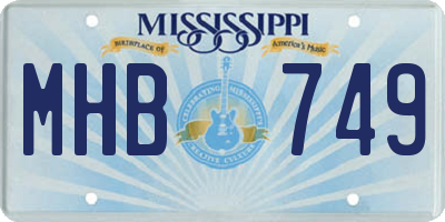 MS license plate MHB749
