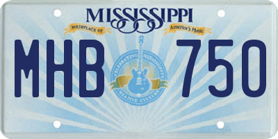 MS license plate MHB750