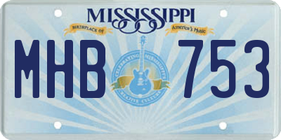 MS license plate MHB753