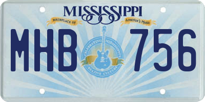 MS license plate MHB756