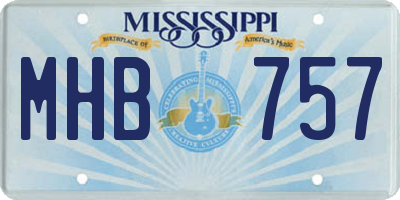 MS license plate MHB757