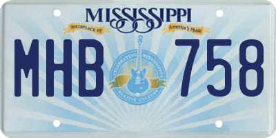 MS license plate MHB758