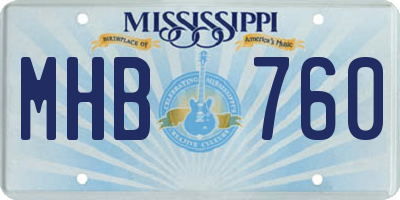 MS license plate MHB760