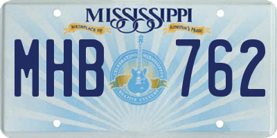 MS license plate MHB762