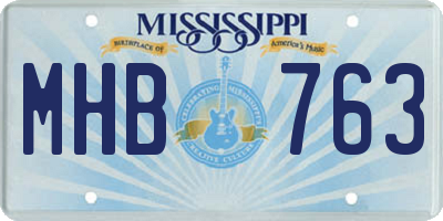 MS license plate MHB763