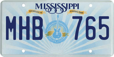 MS license plate MHB765