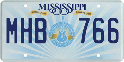 MS license plate MHB766