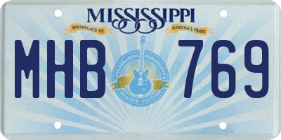 MS license plate MHB769