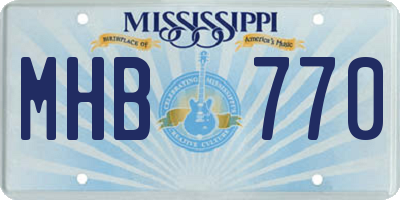MS license plate MHB770