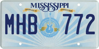 MS license plate MHB772