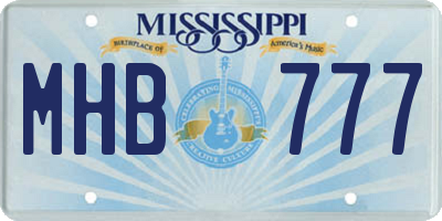 MS license plate MHB777