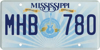 MS license plate MHB780