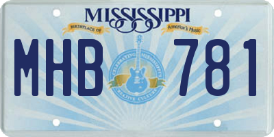 MS license plate MHB781
