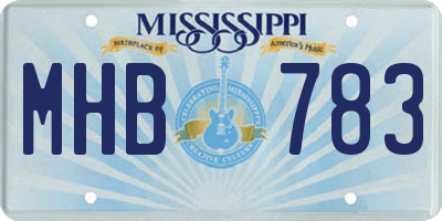 MS license plate MHB783