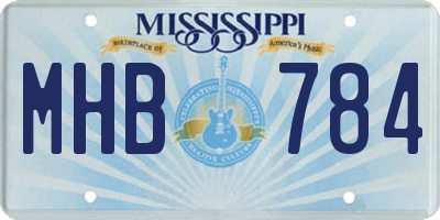 MS license plate MHB784