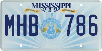 MS license plate MHB786