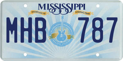 MS license plate MHB787