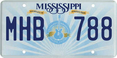 MS license plate MHB788