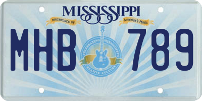 MS license plate MHB789