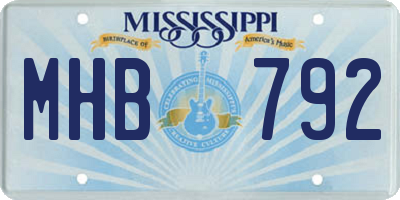 MS license plate MHB792
