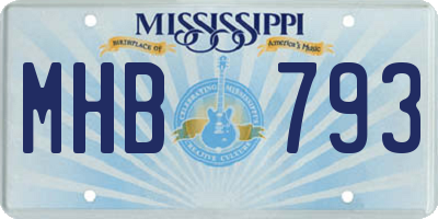 MS license plate MHB793