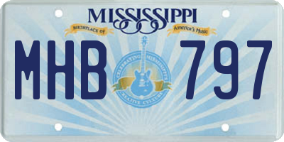 MS license plate MHB797