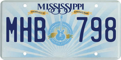 MS license plate MHB798