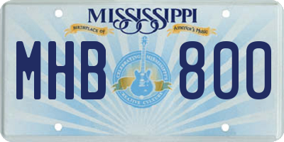 MS license plate MHB800
