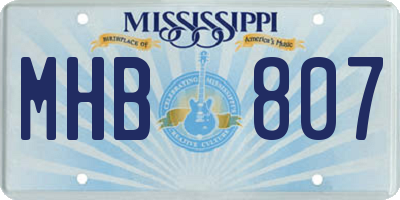 MS license plate MHB807