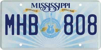 MS license plate MHB808