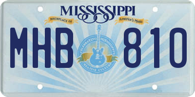 MS license plate MHB810