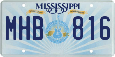 MS license plate MHB816