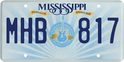MS license plate MHB817
