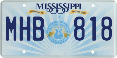 MS license plate MHB818