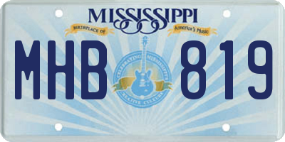 MS license plate MHB819