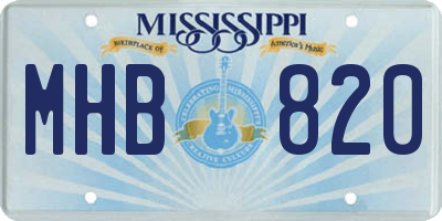 MS license plate MHB820