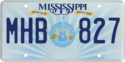 MS license plate MHB827